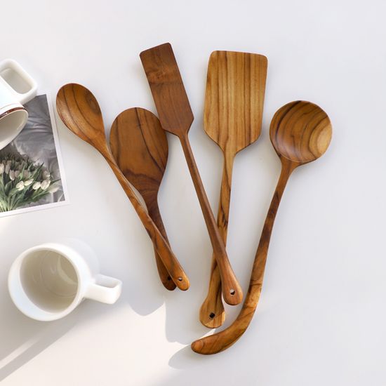 오 티크 우드 조리도구 5종 세트