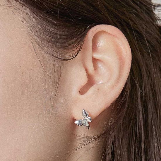제이로렌 나비 원터치 실버 귀걸이 M03982
