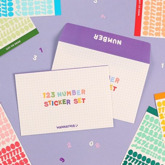 또박또박 숫자 스티커 10가지 컬러 세트