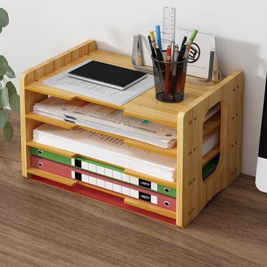 PH MDF 4단 가로 DIY A4 서류 정리함 JS05