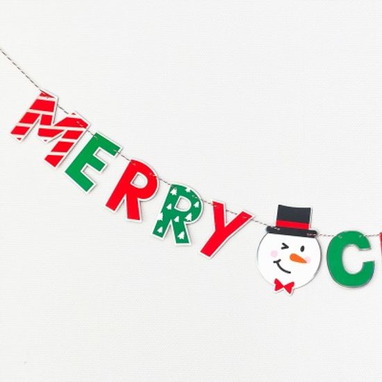 J 레터배너 스노우맨 크리스마스 가랜드