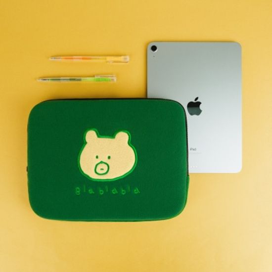 자수 노트북파우치_블라블라베어 2종(ipad 11/13/15)