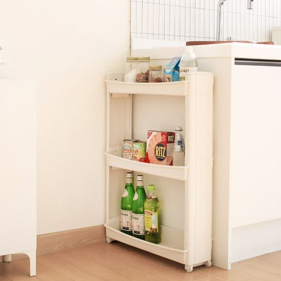 해피홈 이동식 트롤리 틈새 수납 선반 3단