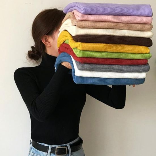 터틀넥 골지 니트 여자폴 라티 폴라티 반목티 목폴라