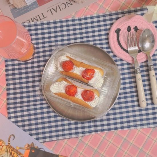 네이비 깅엄체크 테이블매트