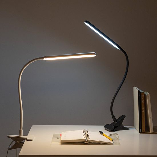 아이린 10단 밝기 슬림 집게 LED 스탠드,화이트