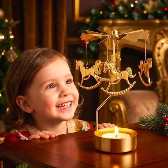 럭키 홀스 회전 캔들 홀더 세트