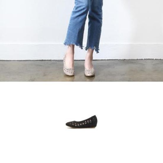 [애슬릿]돌가루 펀칭 여자 키높이플랫슈즈