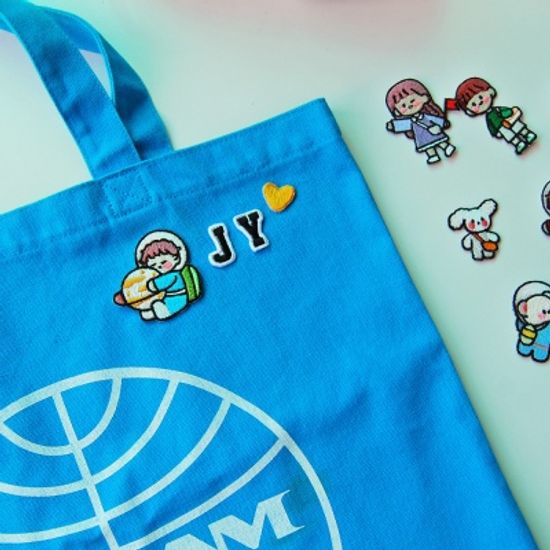 우주 소년 소녀 곰돌이 자수 패치 와펜