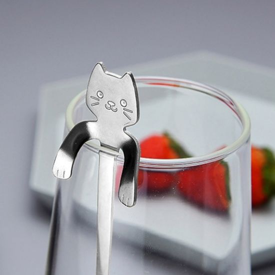 고양이팔 컵걸이 롱 티스푼 (20cm) 스텐 머들러