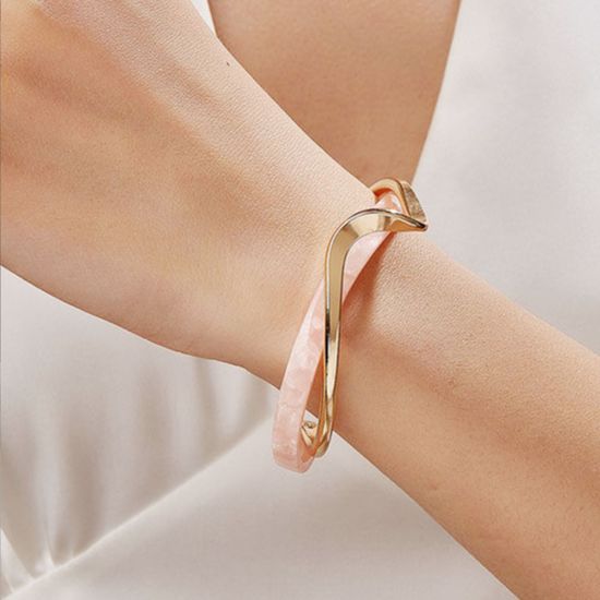 특이한 메탈릭 뱅글 두줄 자개 데일리 여름 패션팔찌