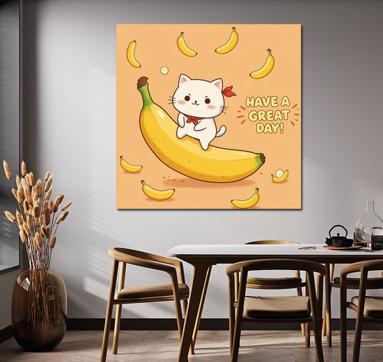 사과 귀여운 고양이 그림 인테리어 액자 팝아트 소형