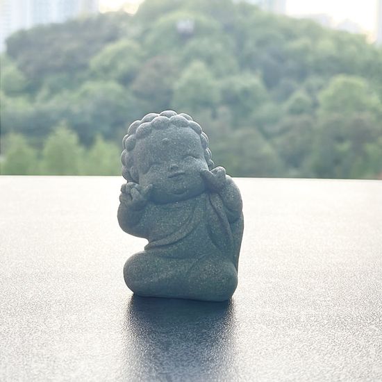 오색마음 동자승 인형 조각상 액막이 장식 소품 5종