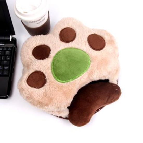 아기곰 손바닥 USB 온열 마우스 패드-브라운