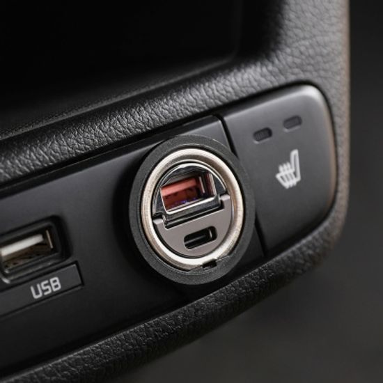 초미니 듀얼 시거잭 차량용 고속 충전기 USB-C/A