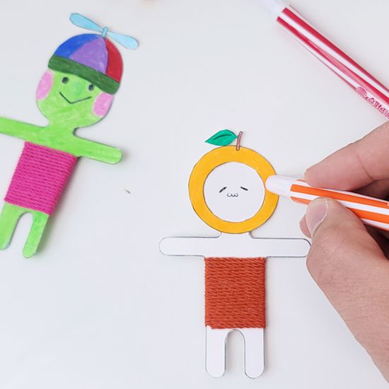 걱정인형 만들기 패키지 DIY KIT(5인) 컬러링 도안 
