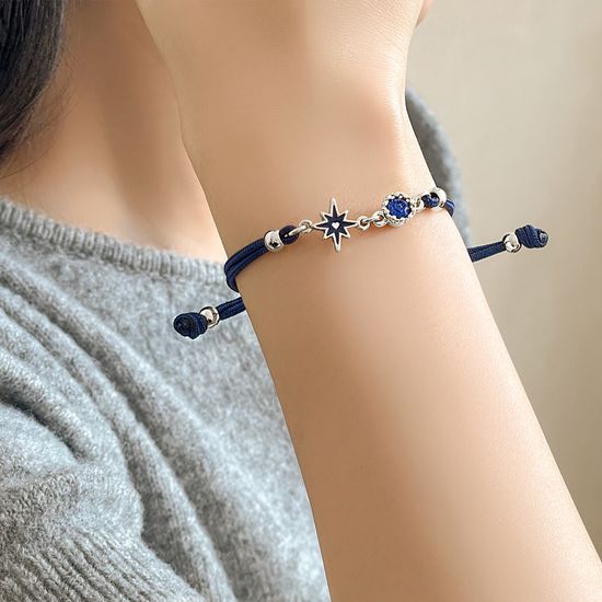 [선물포장] 스태리 탄생석 실버 매듭팔찌