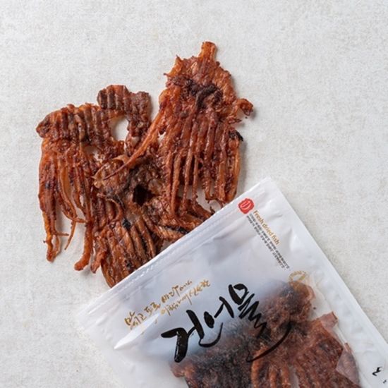 두툼하고 부드러운 맛있는 맥반석 숏다리 오징어 100g