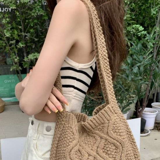 니트 가방 라탄 밀짚 여름 동남아 크로스 백 숄더