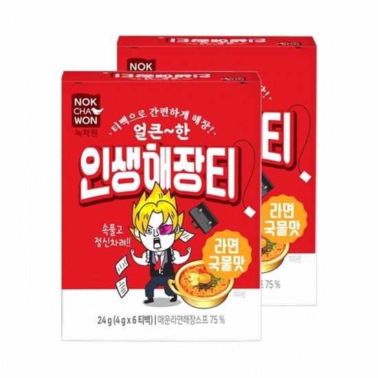 녹차원 인생해장티 라면국물맛 4g x 6티백 1+1