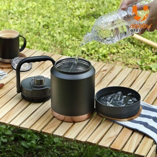 아소부 스텐진공아웃도어 마이티 워터저그2L 블랙코퍼