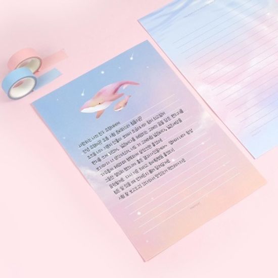핑크풋 고래의꿈편지지