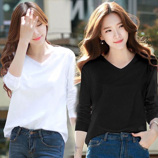 루즈핏 라운드 브이넥 티셔츠 URD-258(WD88263)