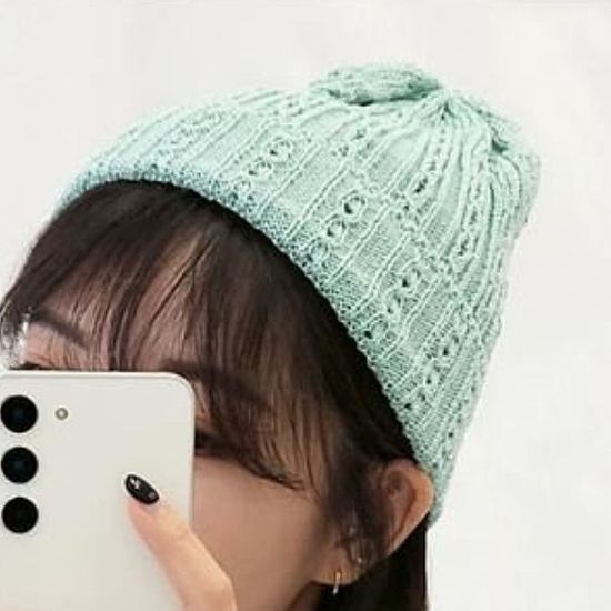 [애슬릿]그물 니트 비니 남녀 공용 간절기 실내 모자