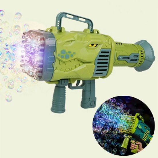 LED 공룡 자동 게틀링 64 버블건 비눗방울 총 장난감