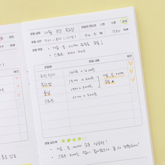 월간운동 플래너