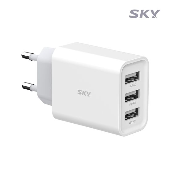 스카이 필 18W USB 3포트 멀티 충전기 저속 어댑터 C3