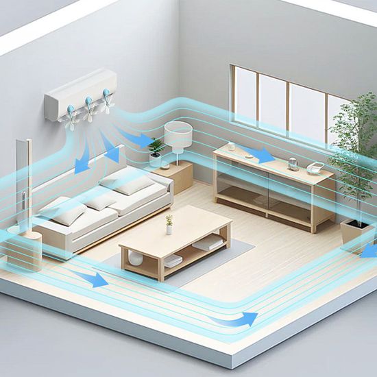 창문형 벽걸이 에어컨 바람막이 실링팬 날개 선풍기