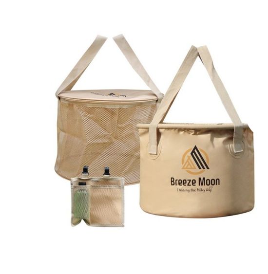 캠핑 차박 식기 설거지통 30L 건조망 베이지