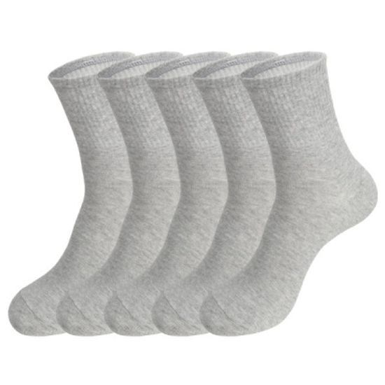 [쿠비카]무지 남성 중목양말 5족 CHM-M405