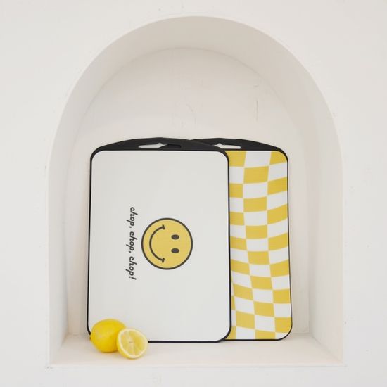 칼집에 강한 TPU 스마일 양면 도마 길이형 이유식도마