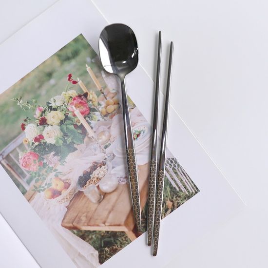 엘리건 티타늄 국산 한식 수저 세트 2color