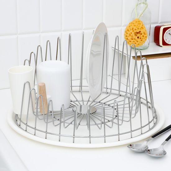 원형 스텐 식기건조대 원형 컵 접시 건조대