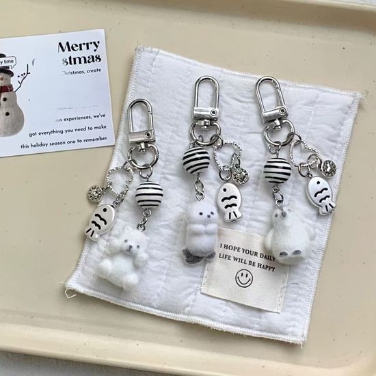 수달 북극곰 펭귄 물고기 금붕어 키링 핸드폰줄 백참