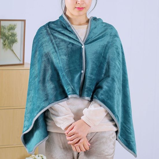 똑딱이단추 극세사 망토 담요(70x130cm)거실 차박담요