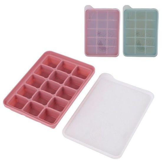 사각 실리콘 얼음틀-15구 색상랜덤 뚜껑형(WC9C88D)