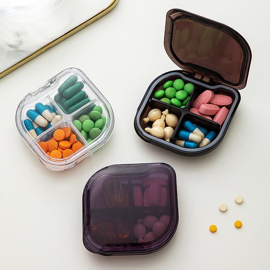 PH 휴대용 폴리카보네이트 4칸 소품 약통 5035