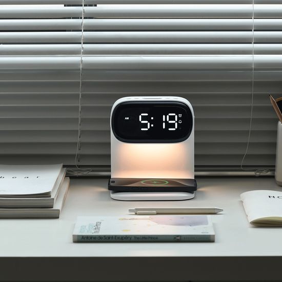 아이노트 무선 고속충전 감성 무드등 알람시계 WDS100