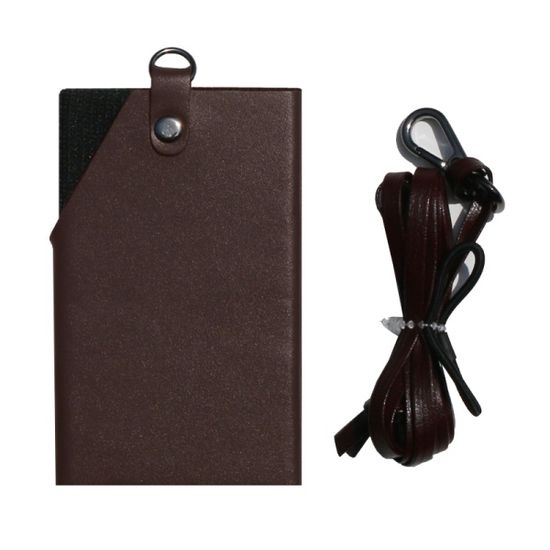 웍스 목걸이형 천연소가죽 미니카드지갑 GT504 버건디