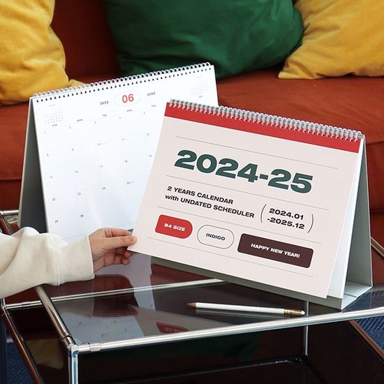 기본 대형 B4 2년 탁상 달력 (24년 1월~25년 12월)
