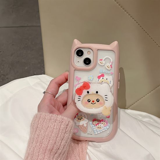 아이폰 15 14 13 12 고양이 귀 발바닥 리본 톡 케이스