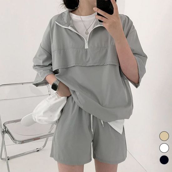 남녀공용 커플 아노락 상하의 세트 트레이닝복