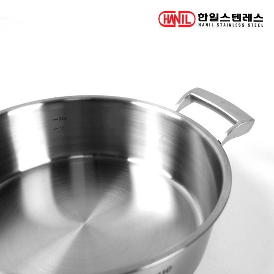 한일 벨뷰 통5중 올스테인레스 인덕션냄비 24cm 양수
