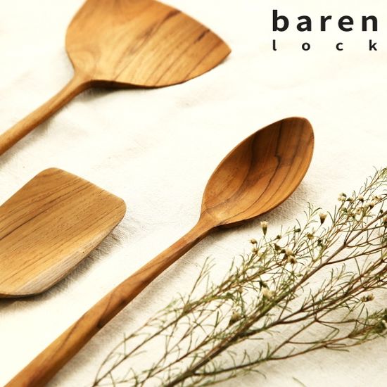 바른락 티크 우드 호리형 양념(볶음)스푼