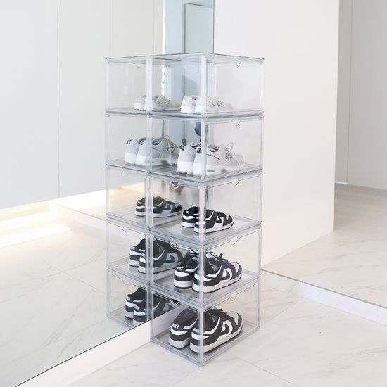 무아스 와이드 2도어 투명 슈케이스 정리함 보관함