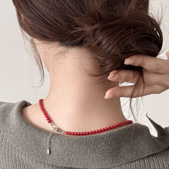 [선물포장] Red Berry Coral Necklace